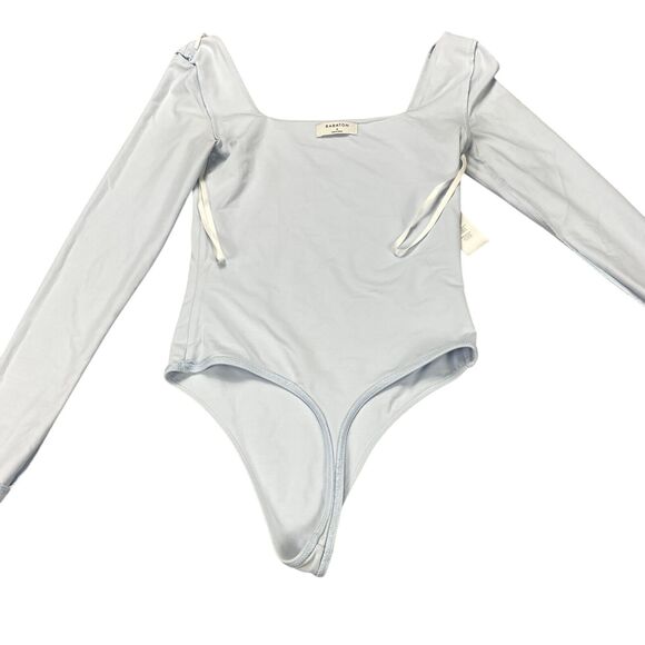 Aritzia Babaton Contour Second-skin Squareneck Bodysuit Heather Chrome Size S - Picture 9 of 16